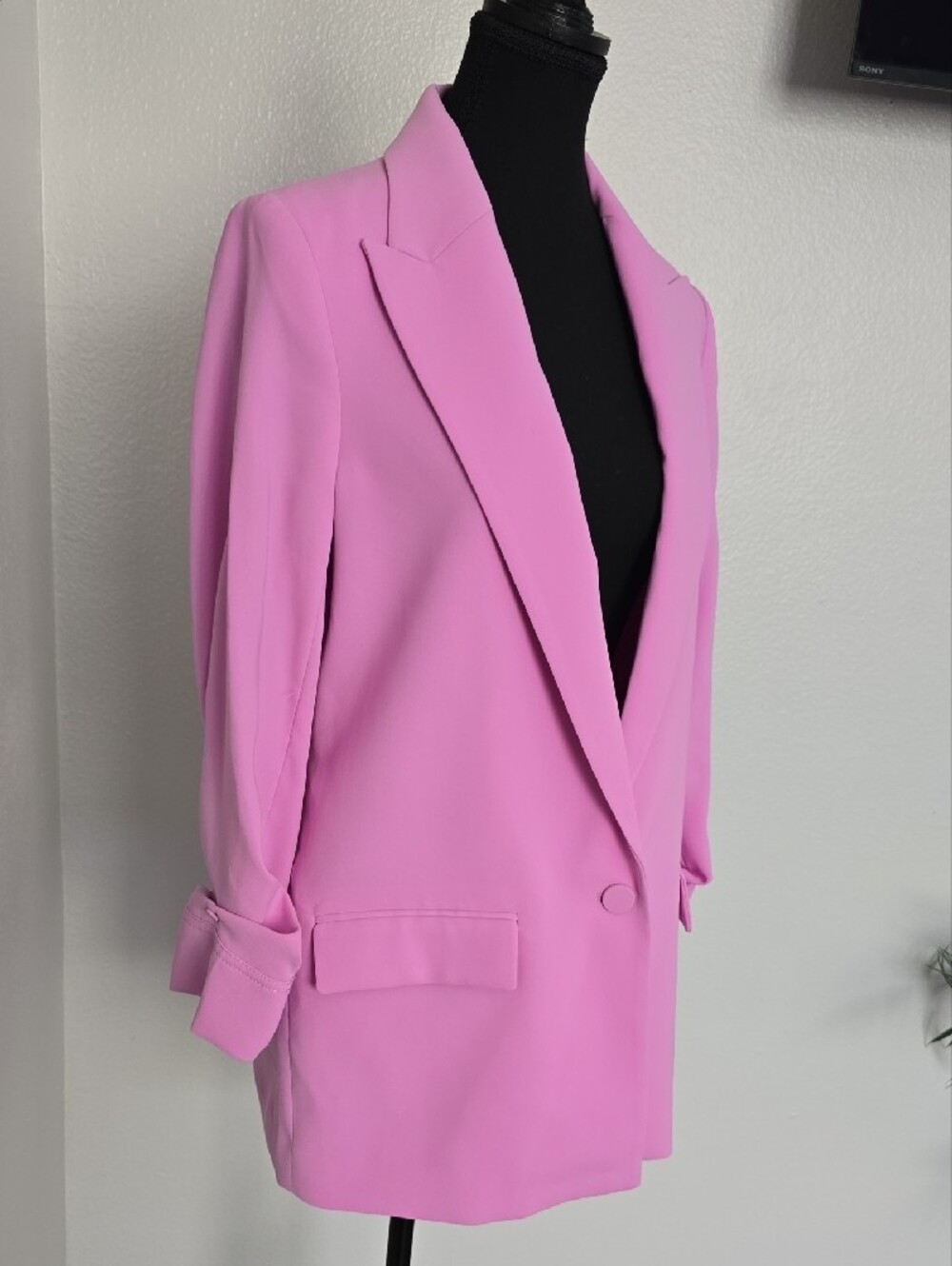 Mango Tailored jacket with turn-down sleeves - Pink - Picture 6 of 14